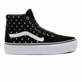 Damske Kotnikove Tenisky Vans Suede Polka Dot SK8-Hi Platform 2.0 Čierne/Biele VA72VLFHU